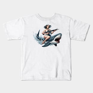 Tactical Girl and Shark Kids T-Shirt